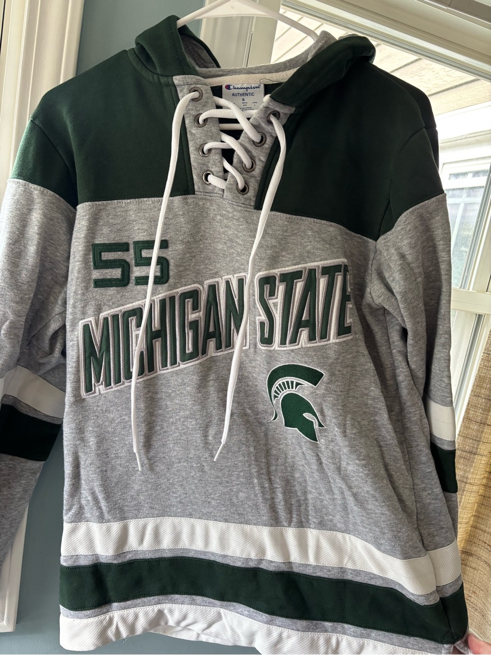 Champion Michigan State Grey and Dark Green Crewneck Sweatshirt